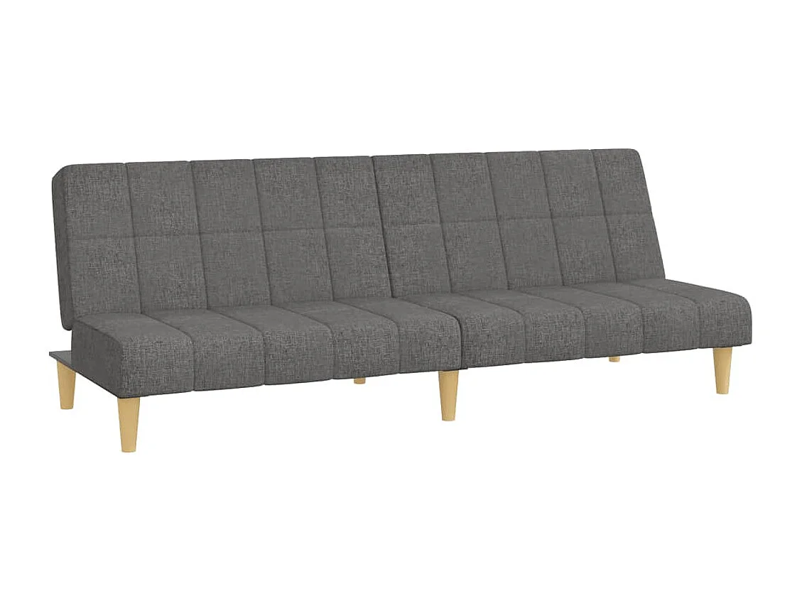 Canapé convertible à 2 places gris clair tissu REO70797