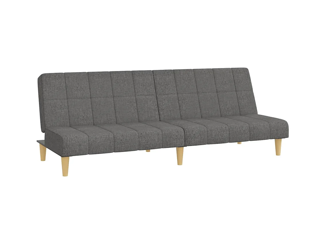 Canapé convertible à 2 places gris clair tissu REO70797