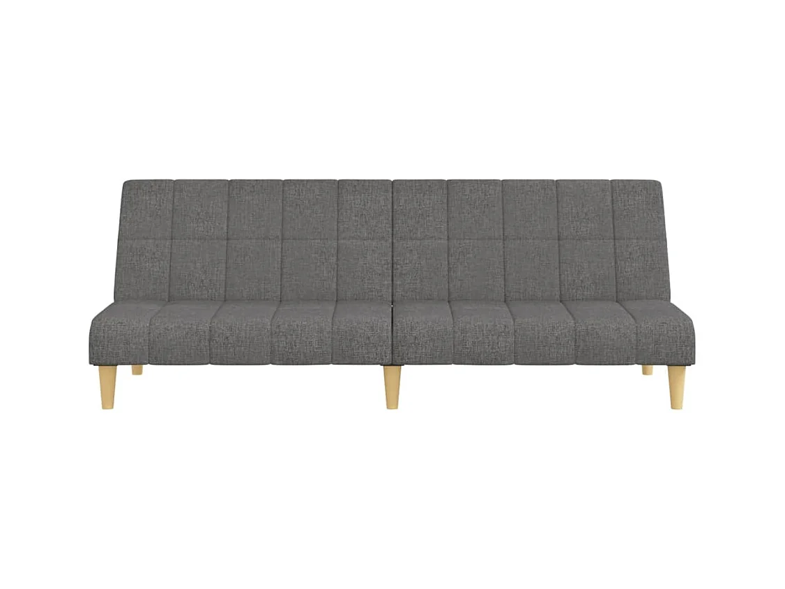 Canapé convertible à 2 places gris clair tissu REO70797