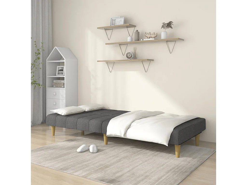 Sofá cama de 2 plazas tela gris claro PWFG34570