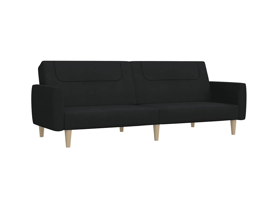 Canapé convertible à 2 places noir tissu REO11891
