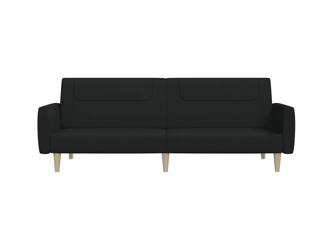 Canapé convertible à 2 places noir tissu REO11891