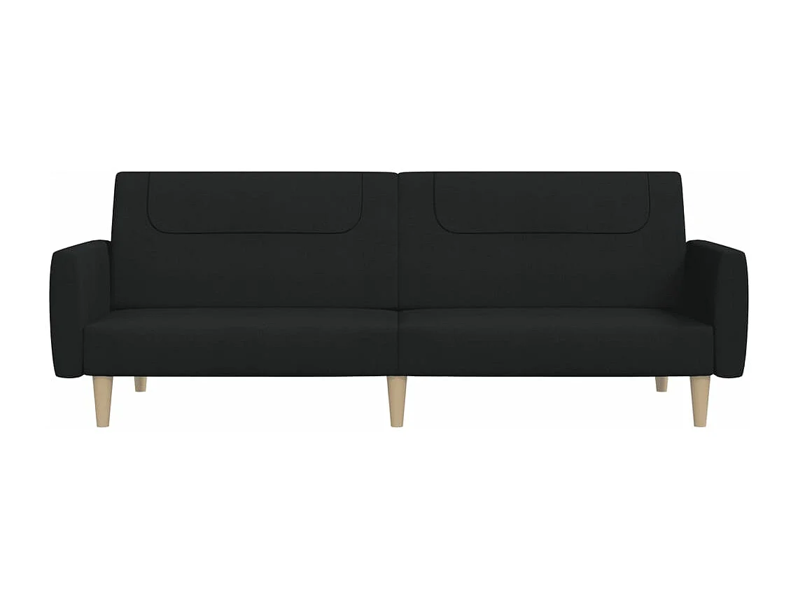 Canapé convertible à 2 places noir tissu REO11891