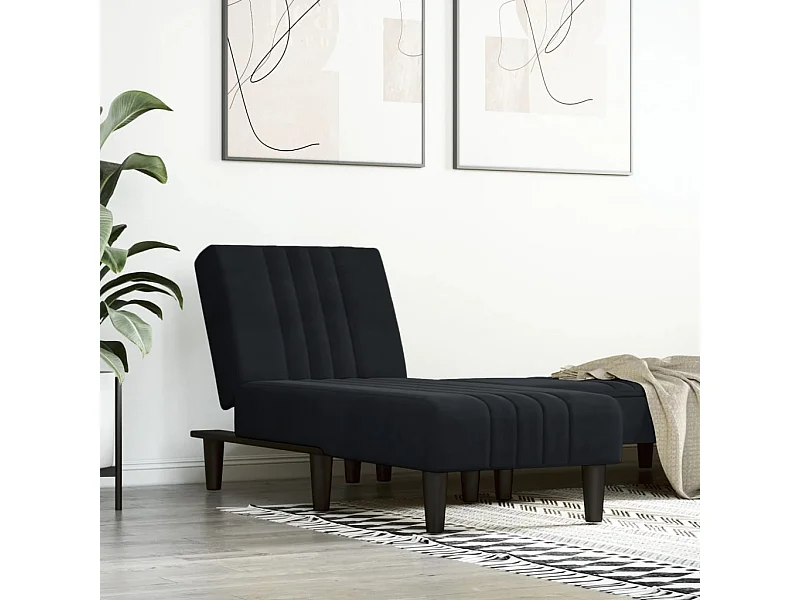 Chaise longue fluweel zwart NL668516