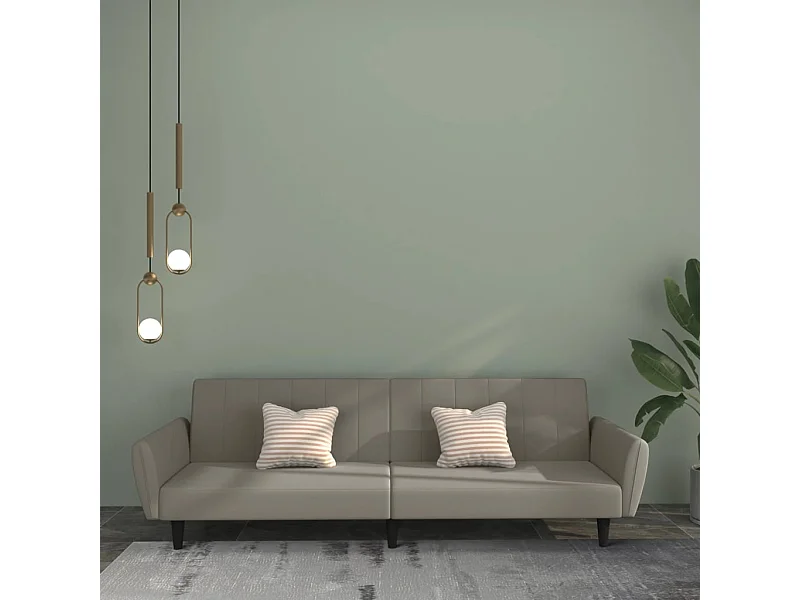 Sofá cama de 2 plazas terciopelo gris claro PWFG99827