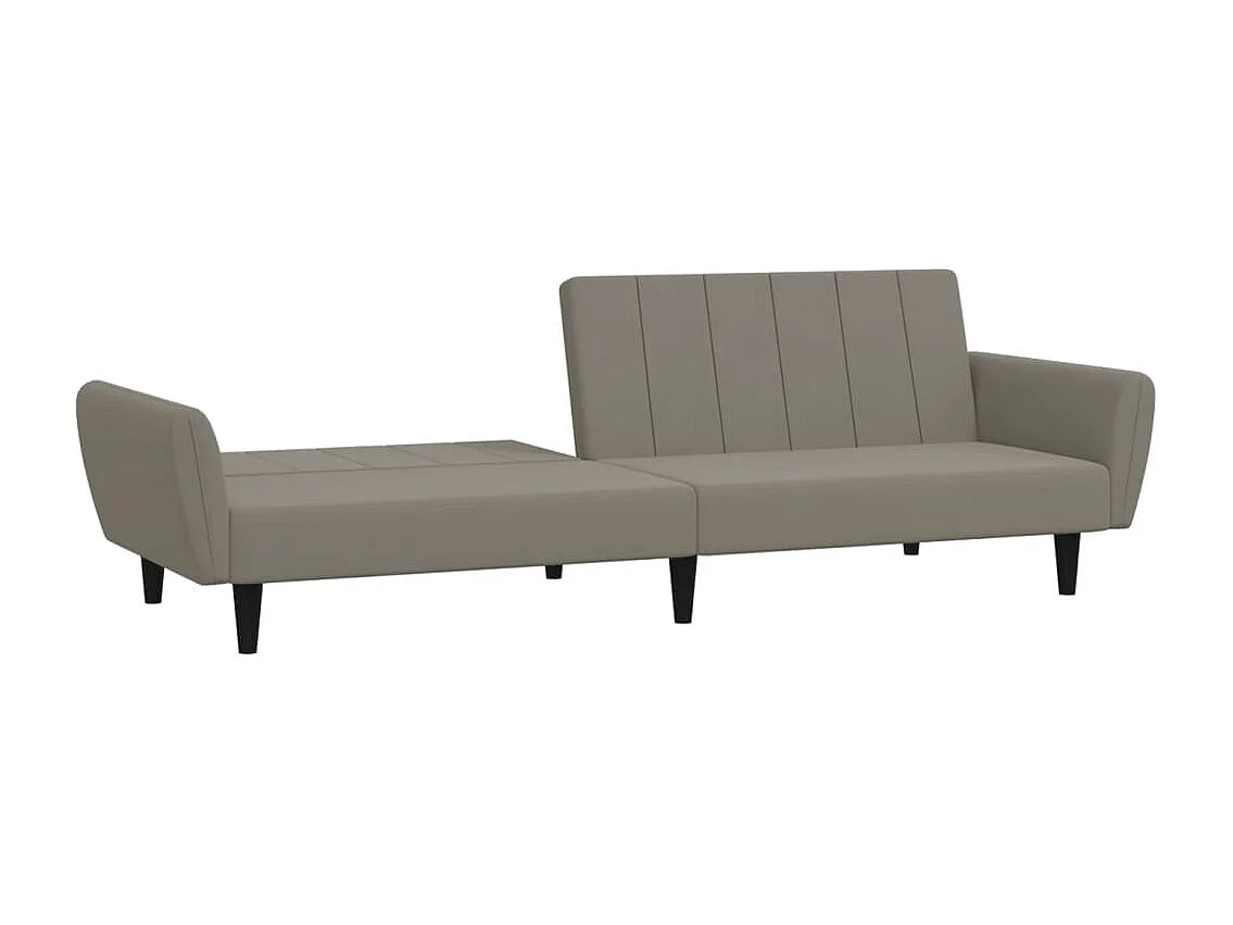 Canapé convertible à 2 places gris clair velours REO34067