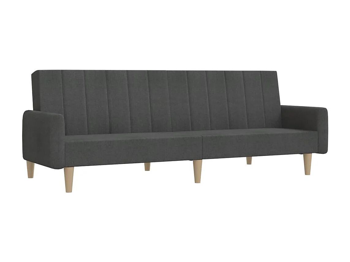 Canapé convertible à 2 places gris foncé tissu REO82053