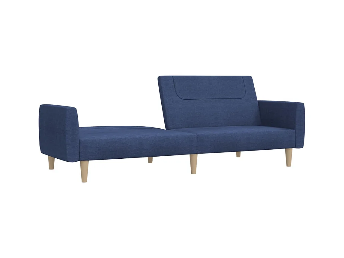 Sofá-cama de 2 lugares tecido azul PT471163