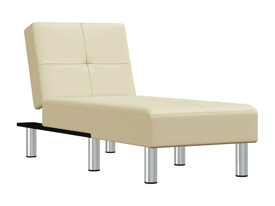 Chaise longue kunstleer crèmekleurig NL187780