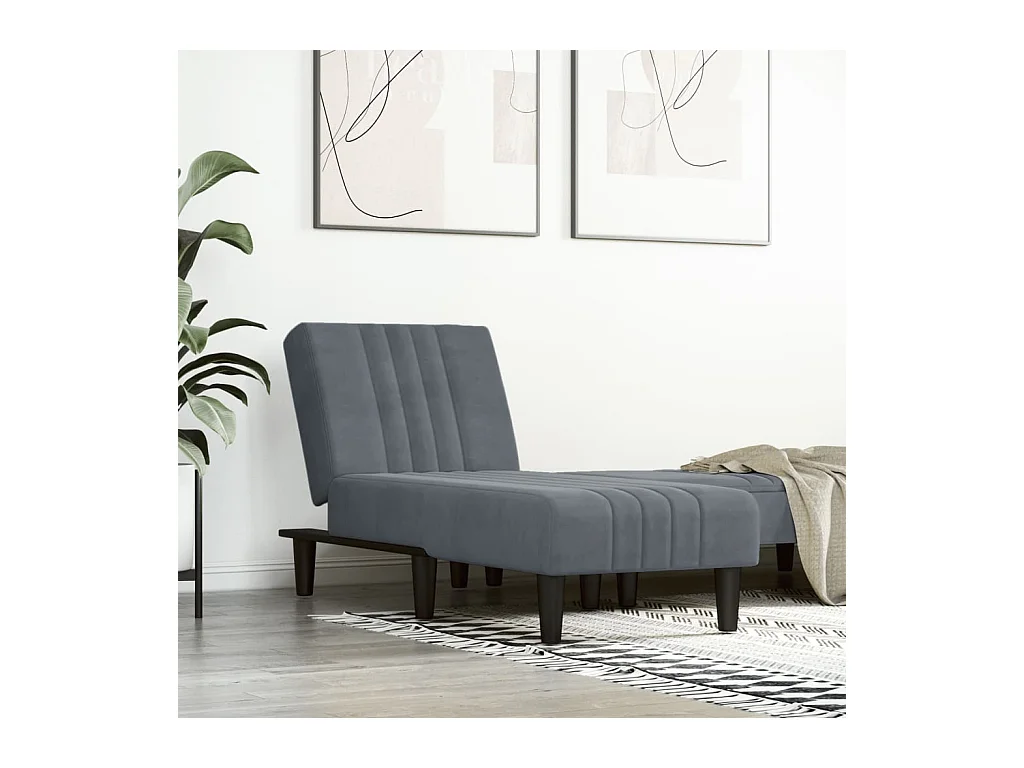 Canapé convertible gris foncé velours REO79485