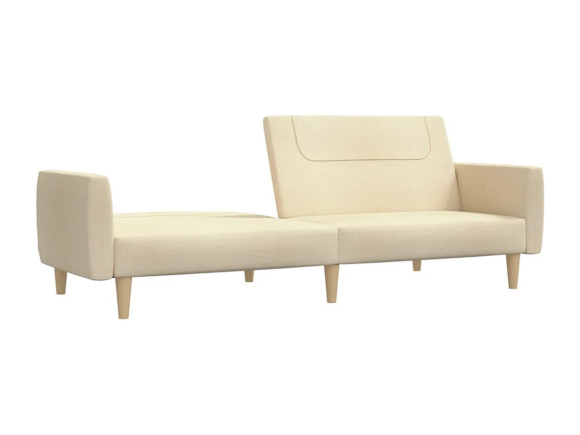 Canapé convertible à 2 places crème tissu REO66140
