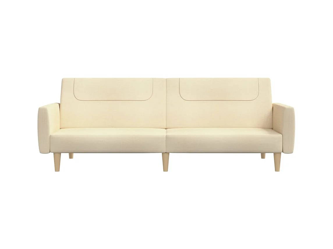 Sofá-cama de 2 lugares tecido cor creme PT533560