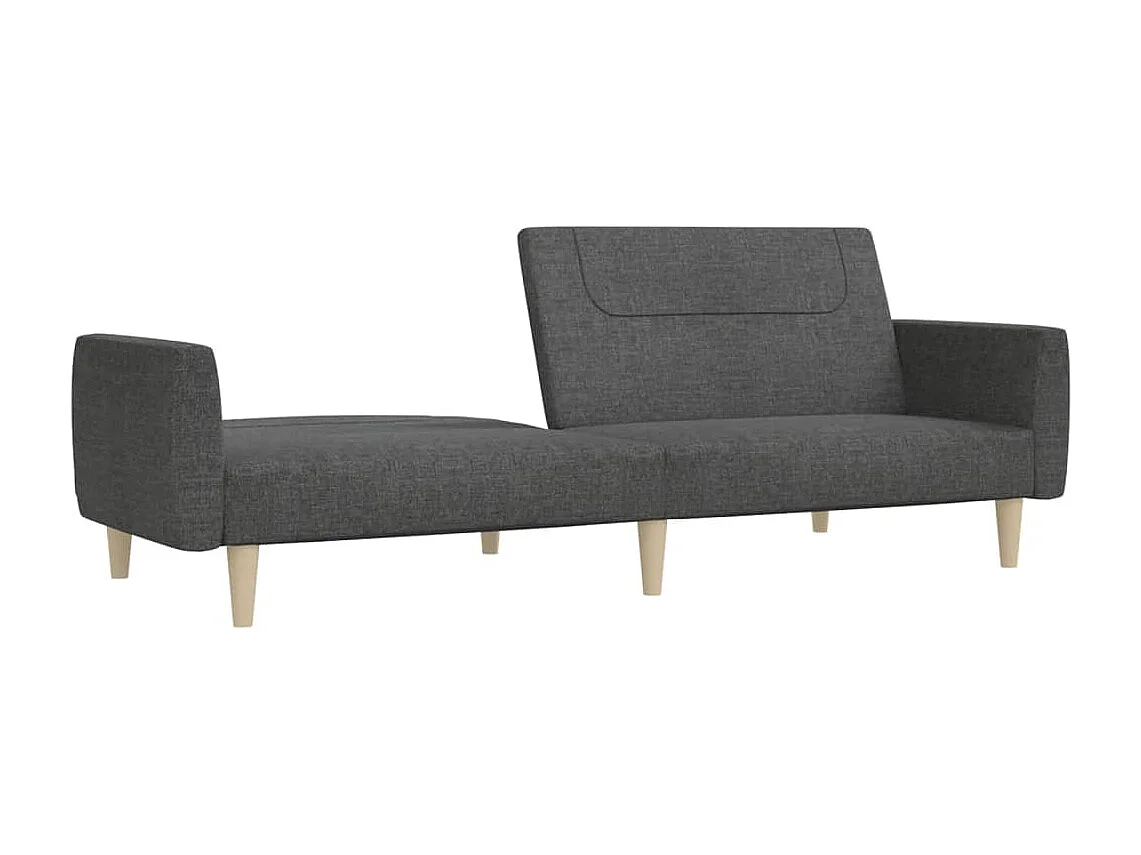 Canapé convertible à 2 places gris foncé tissu REO84835