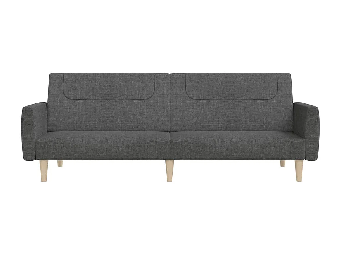 Canapé convertible à 2 places gris foncé tissu REO84835