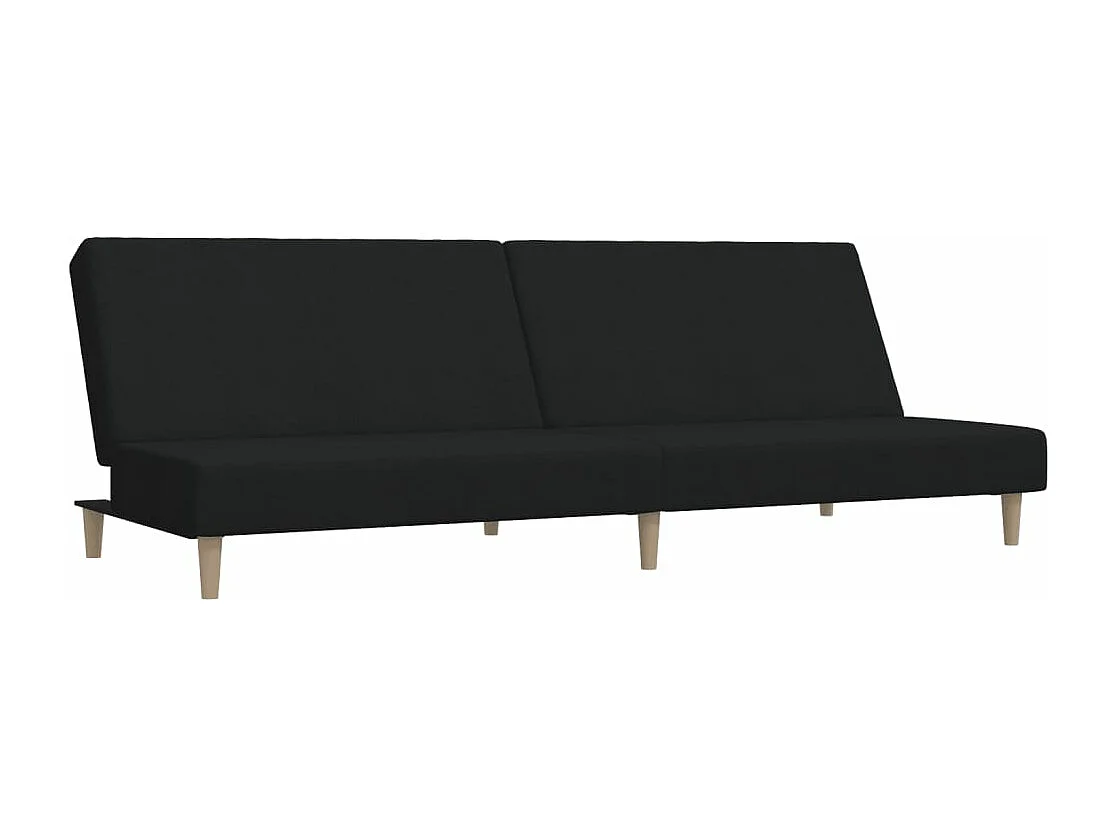 Canapé convertible à 2 places noir tissu REO30157