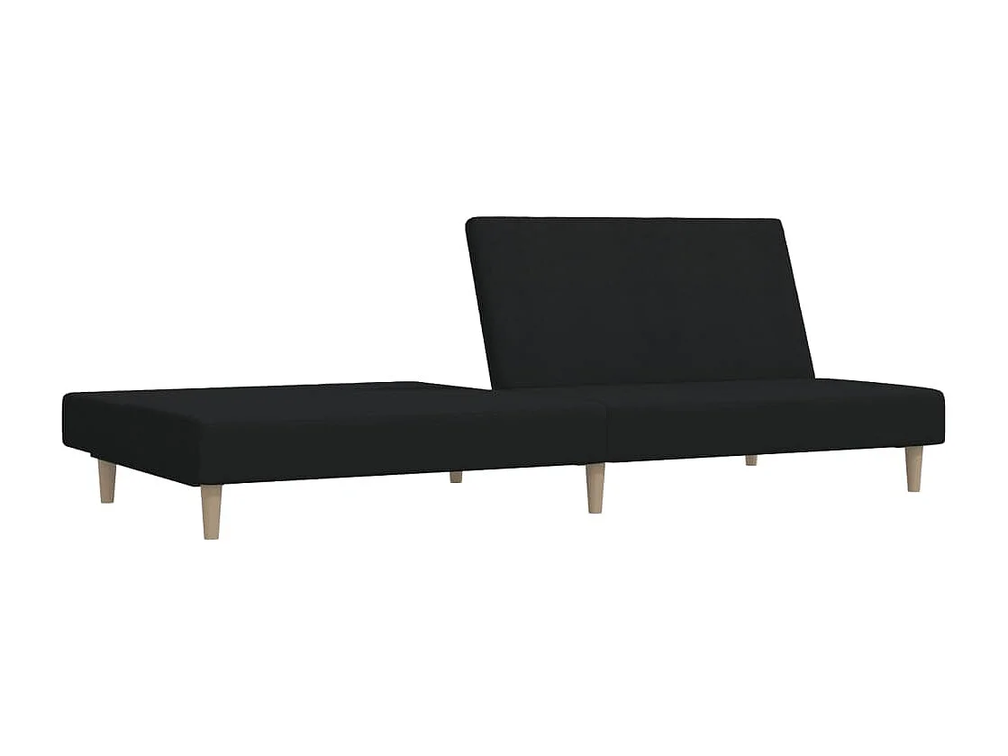Canapé convertible à 2 places noir tissu REO30157