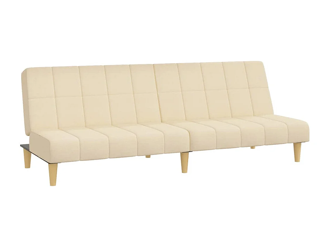 Canapé convertible à 2 places crème tissu REO59644