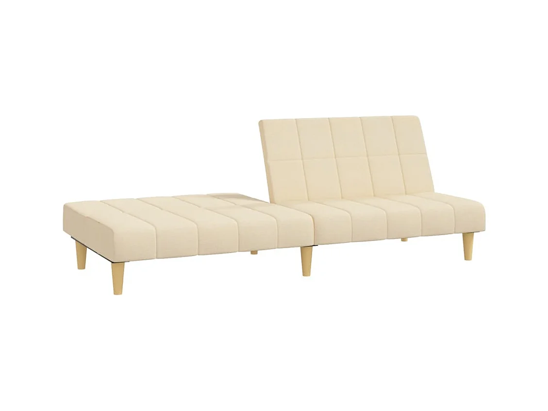 Sofá-cama de 2 lugares tecido cor creme PT186215