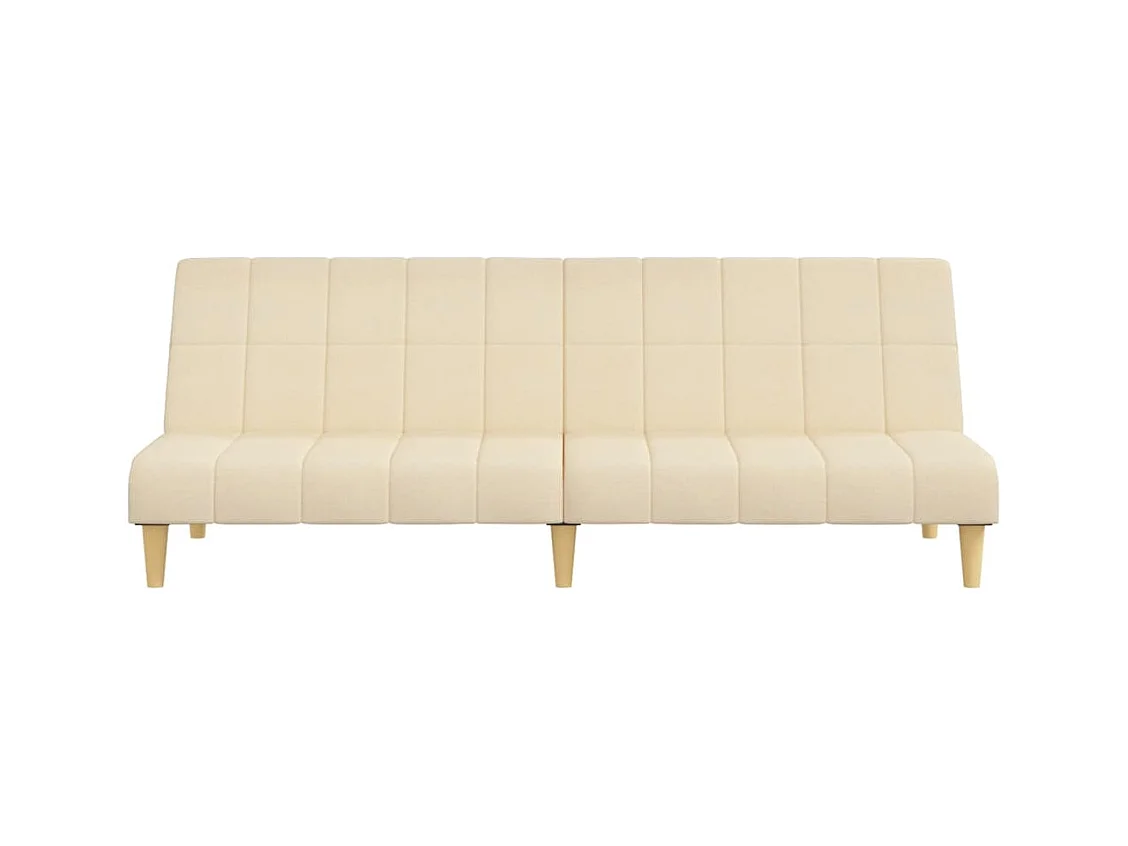 Sofá-cama de 2 lugares tecido cor creme PT186215