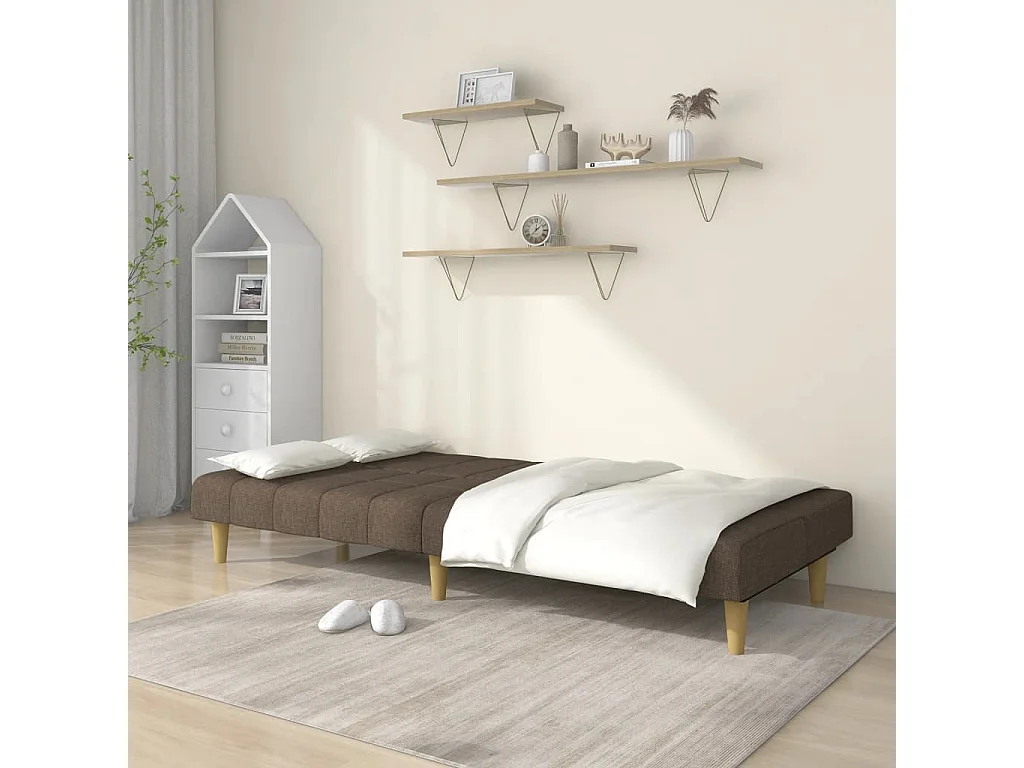 Canapé convertible à 2 places taupe tissu REO62433