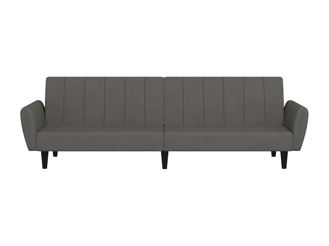 Slaapbank 2-zits fluweel donkergrijs NL289151