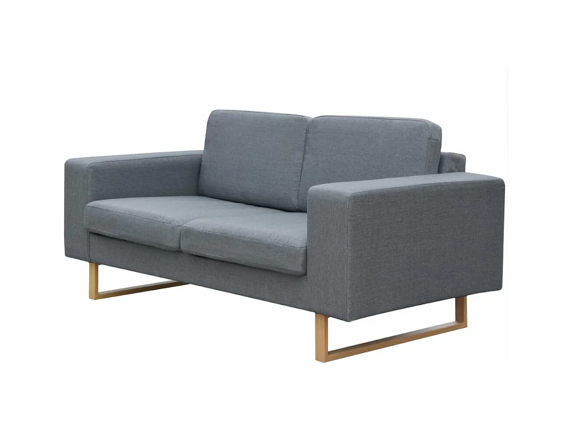 Canapé à 2 places Tissu Gris clair REO85812