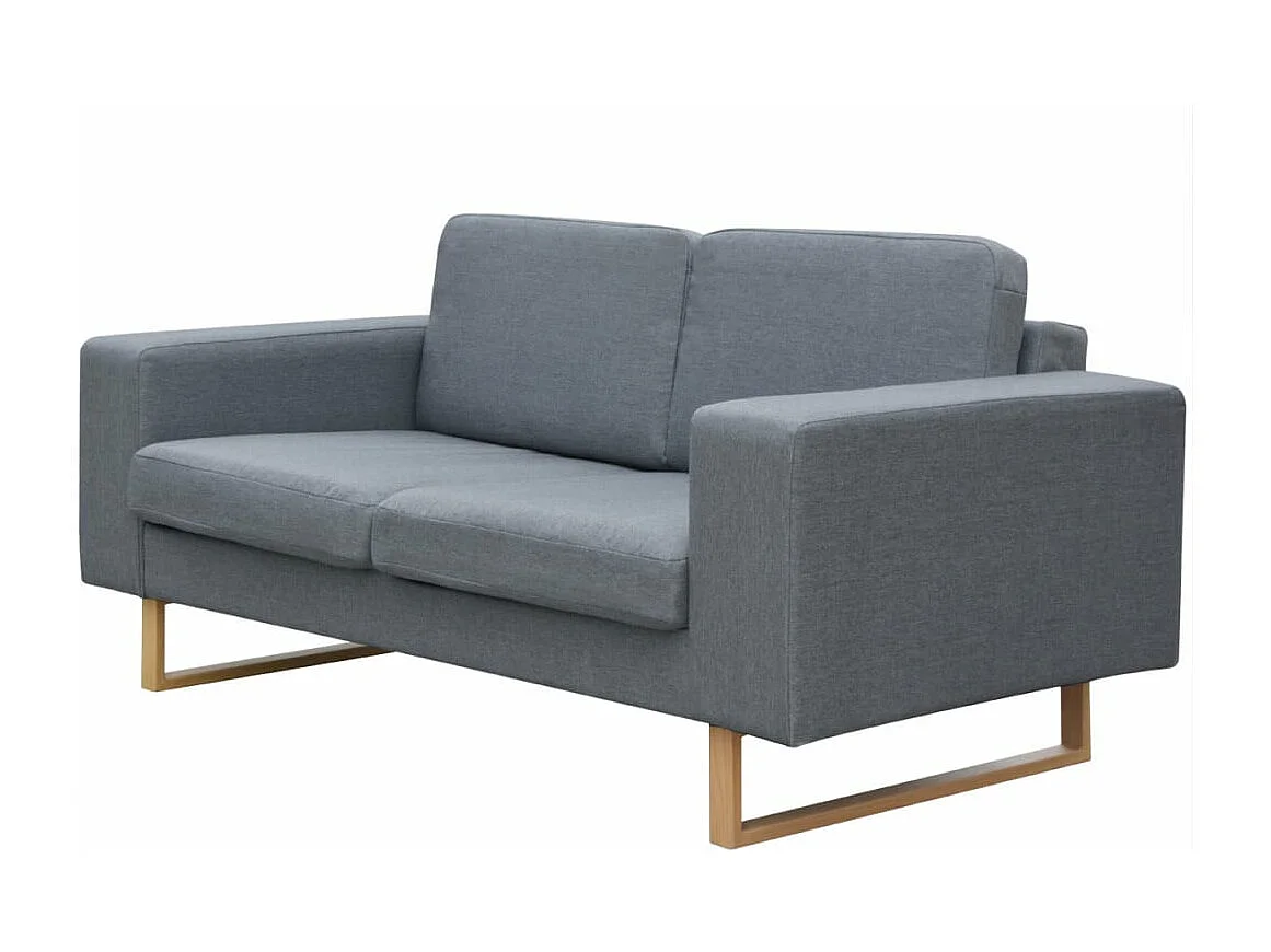 Canapé à 2 places Tissu Gris clair REO85812