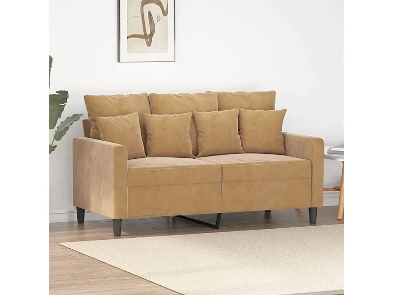 Sofá de 2 lugares veludo 120 cm castanho PT246870