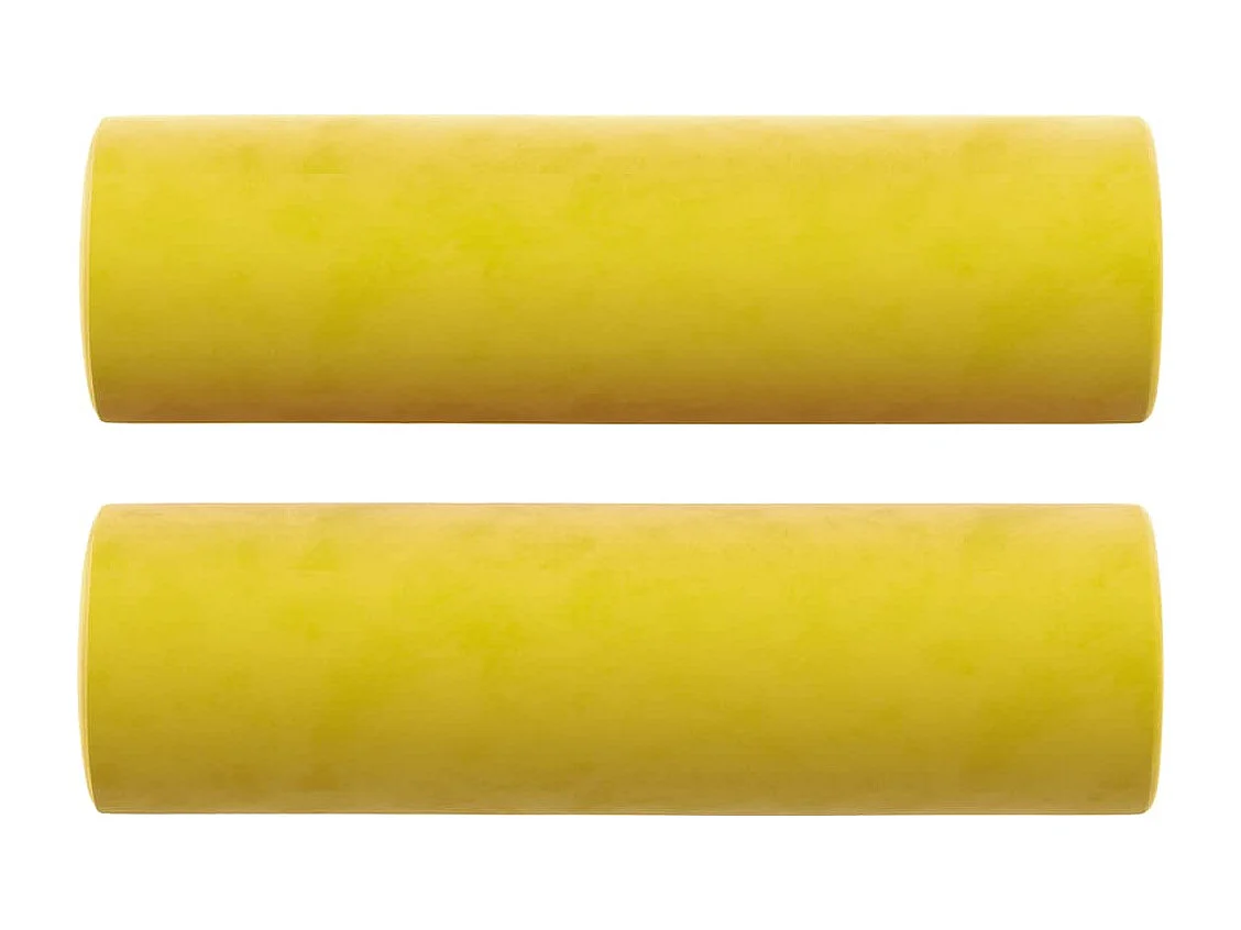 Canapé 3 places avec oreillers décoratifs jaune 180 cm velours REO22714