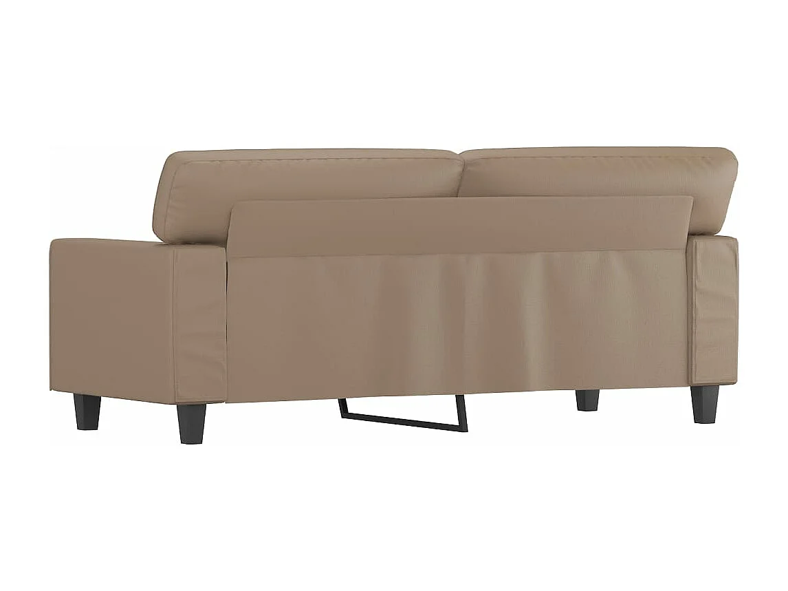 Sofá de 2 plazas de cuero sintético color capuchino 140 cm PWFG56018