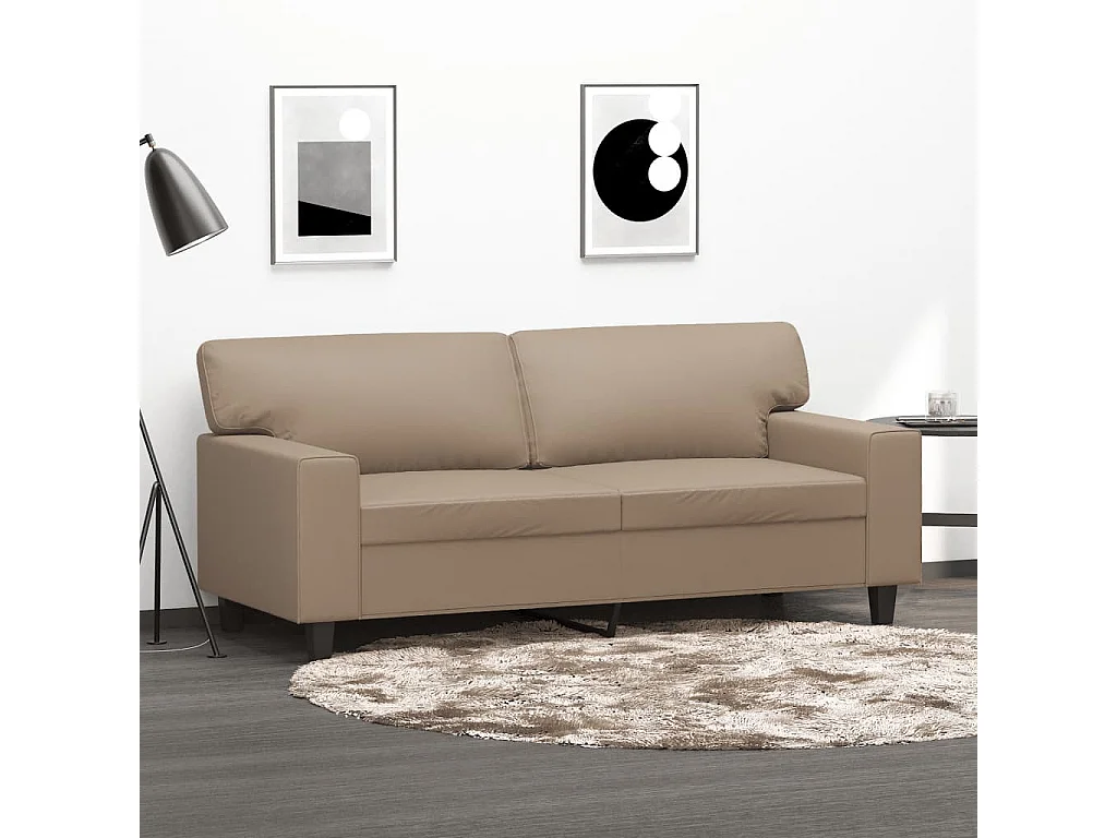 Tweezitsbank 140 cm kunstleer cappuccinokleurig NL422237