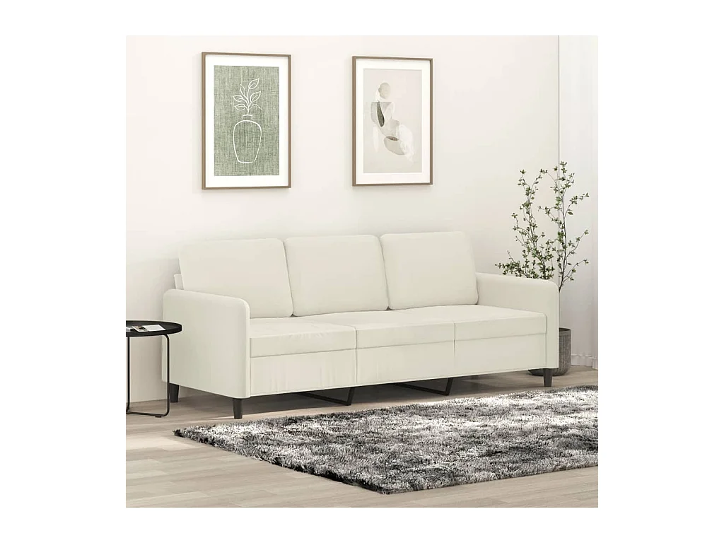 Canapé à 3 places Crème 180 cm Velours REO26809