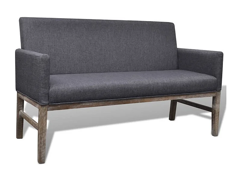 Canapé avec coussin rembourré tissu hévéa gris foncé REO11542