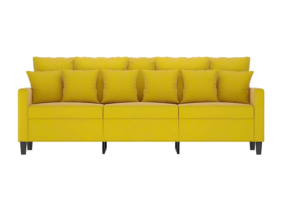 Canapé à 3 places Jaune 180 cm Velours REO14232