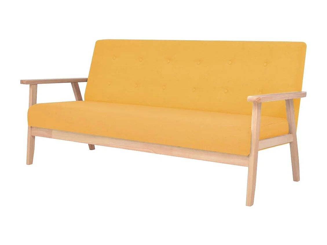 Canapé à 3 places Tissu Jaune REO32319