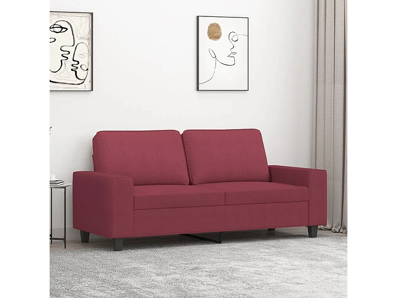 Sofá de 2 lugares tecido 140 cm vermelho tinto PT550055