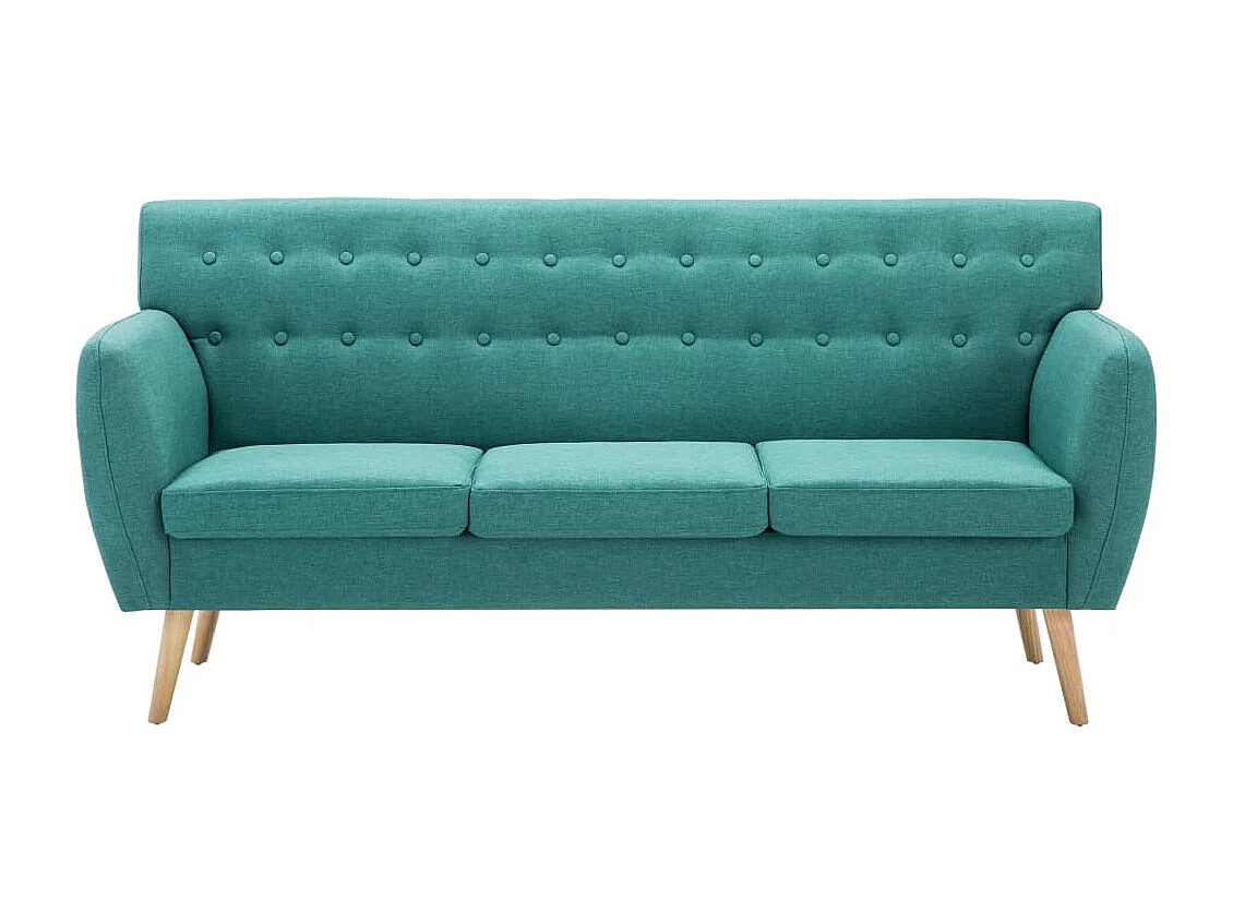 Canapé à 3 places revêtement en tissu 172x70x82 cm vert REO98153