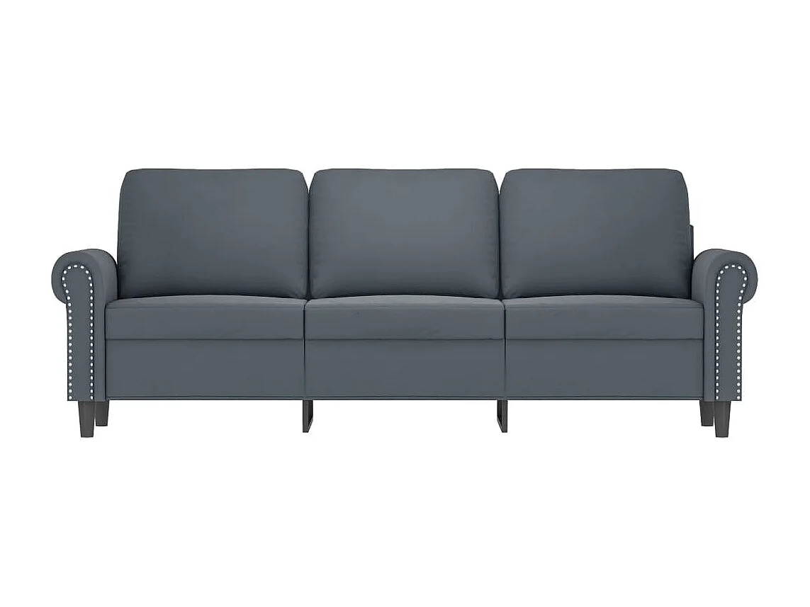 Sofá de 3 plazas terciopelo gris oscuro 180 cm PWFG58128