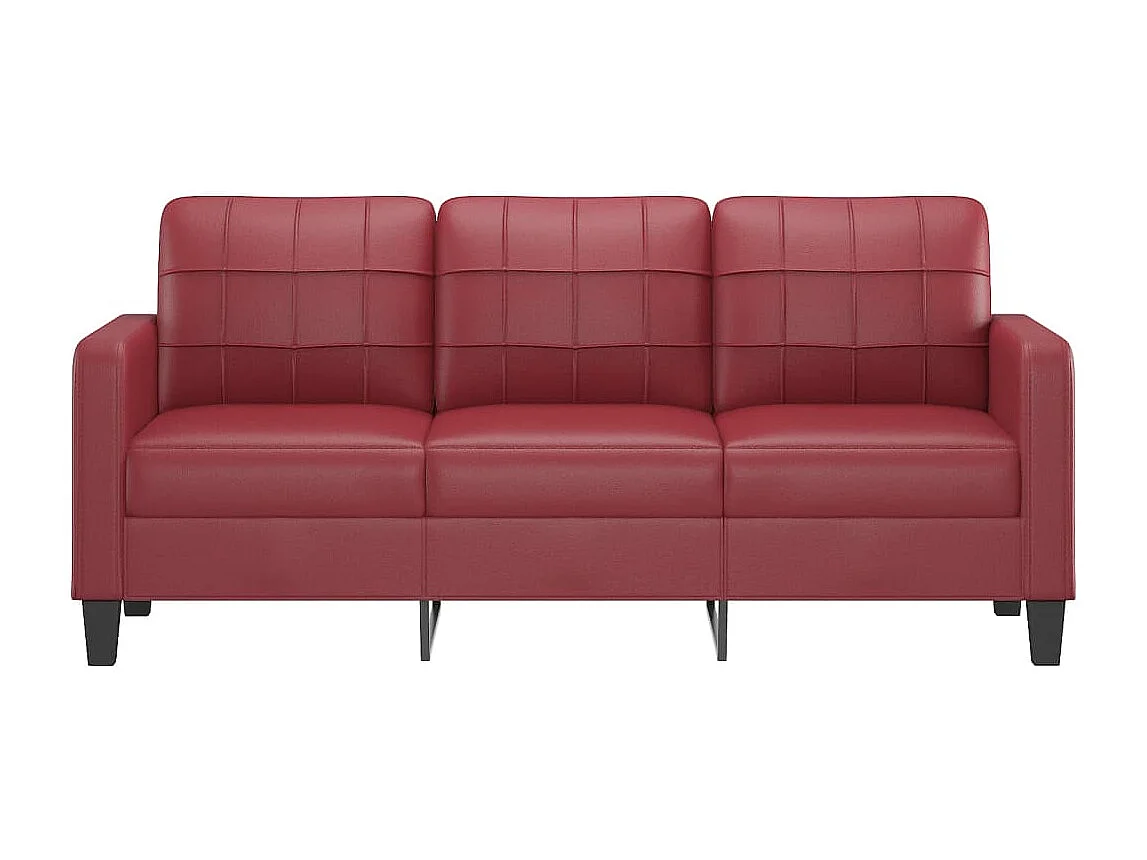 Canapé à 3 places Rouge bordeaux 180 cm Similicuir REO75796