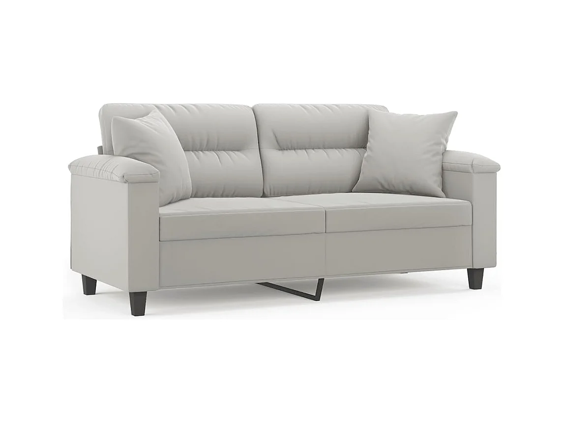 Canapé 2 places avec oreillers gris clair 140 cm REO92626