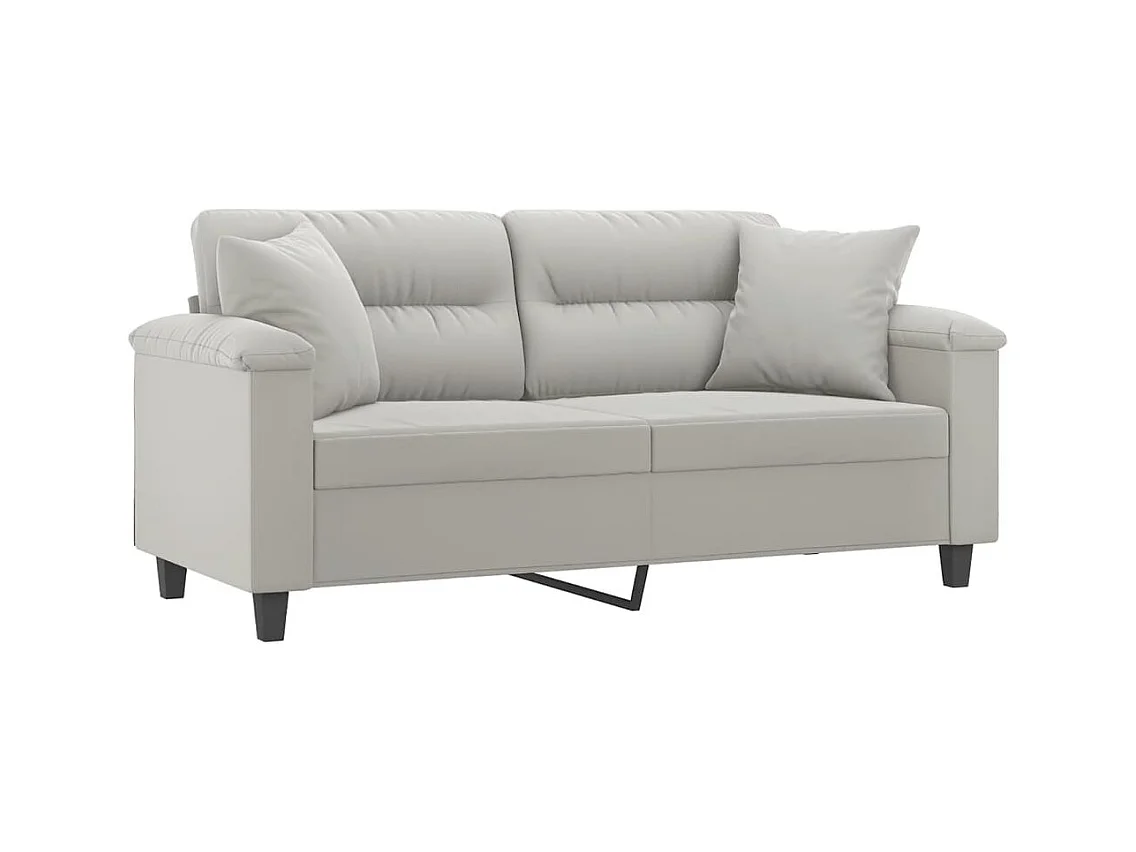 Canapé 2 places avec oreillers gris clair 140 cm REO92626
