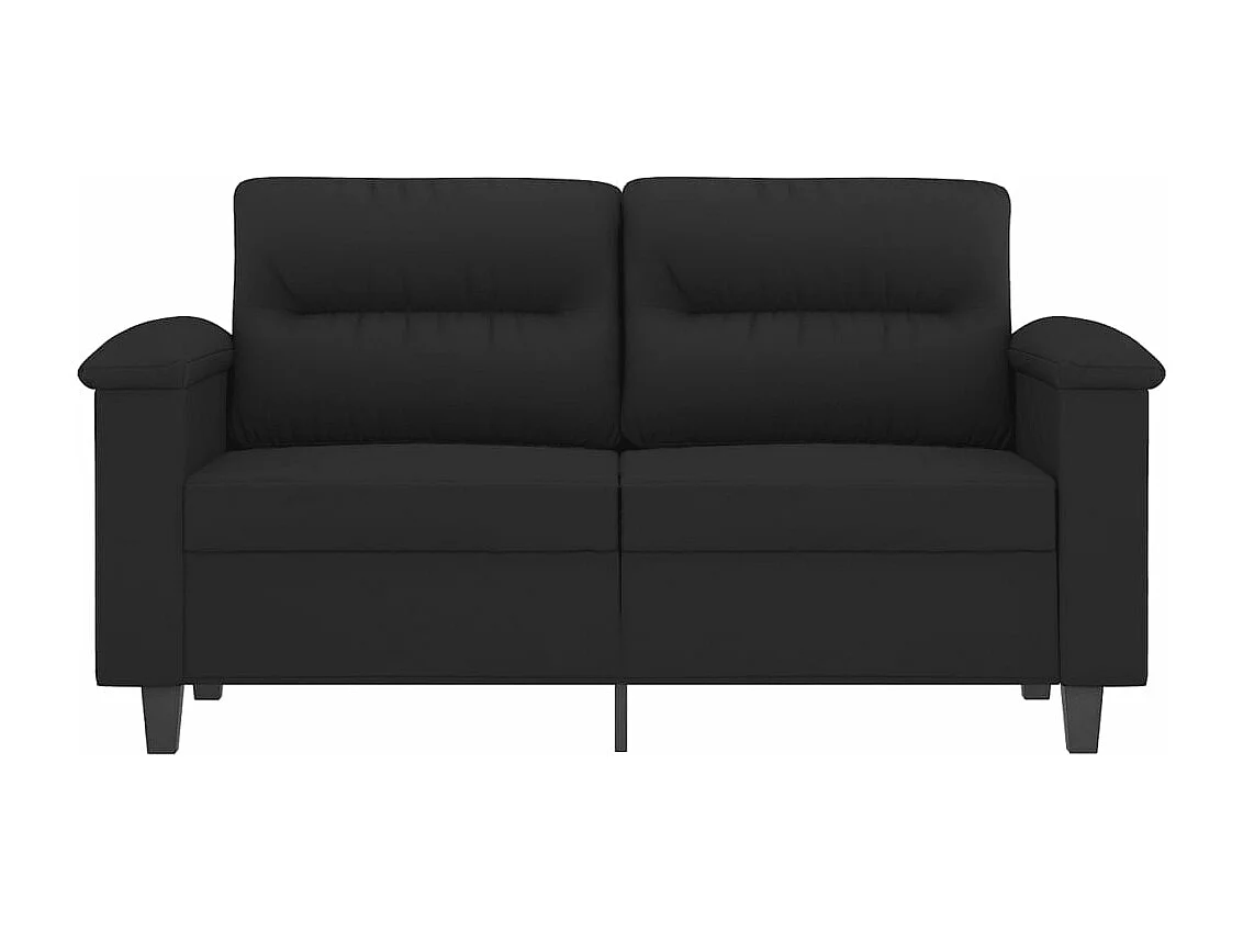 Sofá de 2 plazas de tela de microfibra negro 120 cm PWFG98433