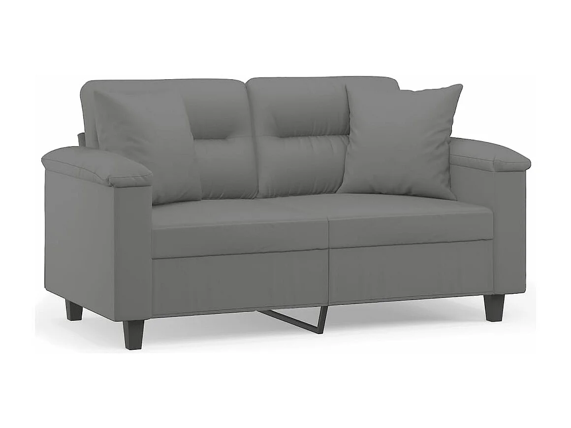 Canapé 2 places avec oreillers gris foncé 120 cm REO58089
