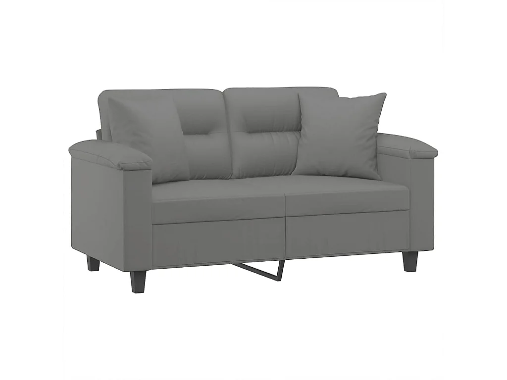 Canapé 2 places avec oreillers gris foncé 120 cm REO58089