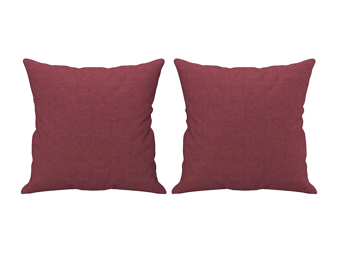 Canapé 3 places avec oreillers décoratifs bordeaux 180 cm tissu REO42786