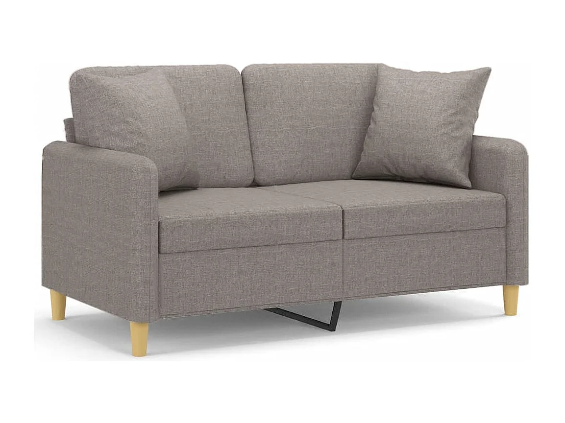 Sofá 2 lug. +almofadas decoração 120cm tecido cinza-acastanhado PT170096