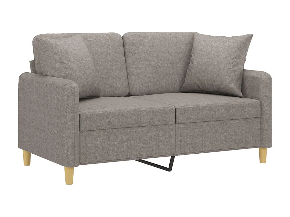 Sofá 2 lug. +almofadas decoração 120cm tecido cinza-acastanhado PT170096