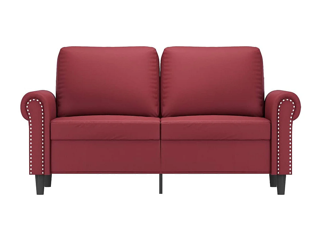 Canapé à 2 places Rouge bordeaux 120 cm Similicuir REO34015