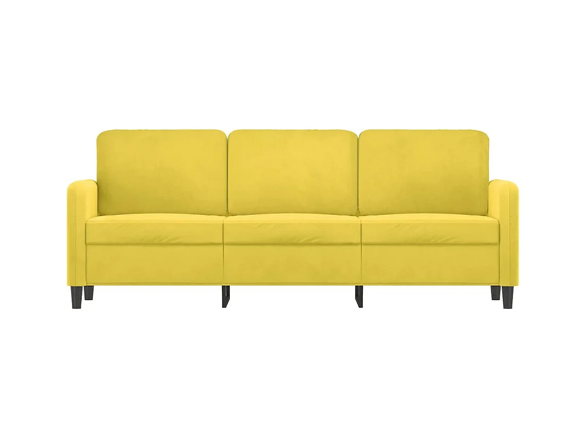 Canapé à 3 places Jaune 180 cm Velours REO45955