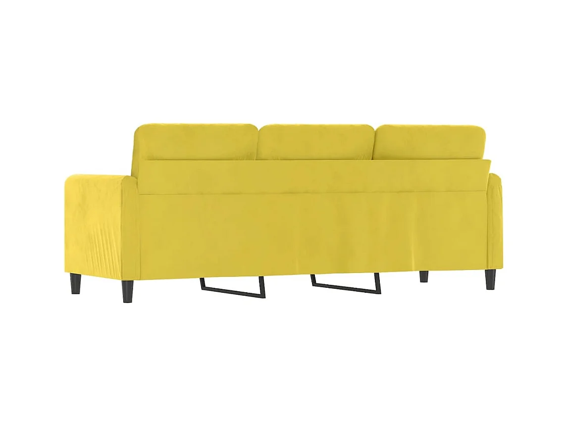 Canapé à 3 places Jaune 180 cm Velours REO45955